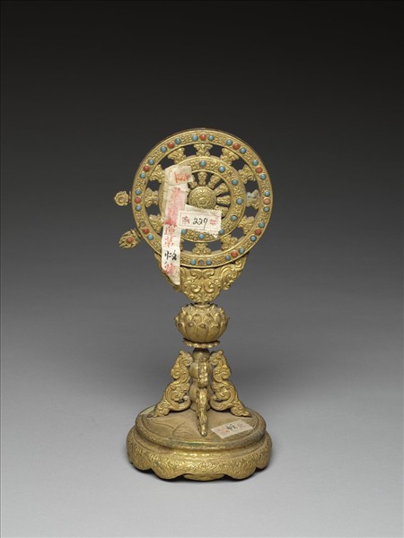 銅鍍金嵌料法輪