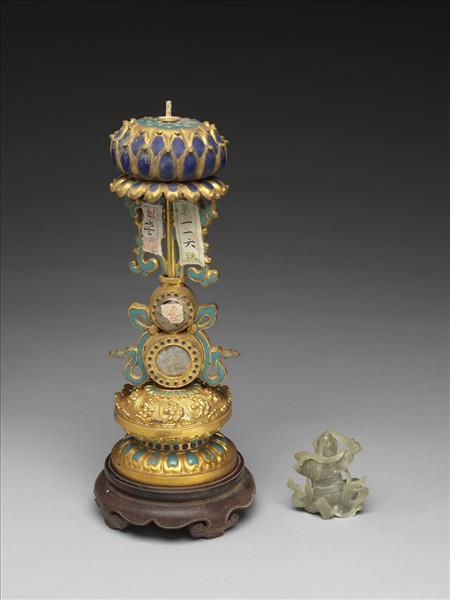 銅鍍金嵌玉及填料七政寶（武將）