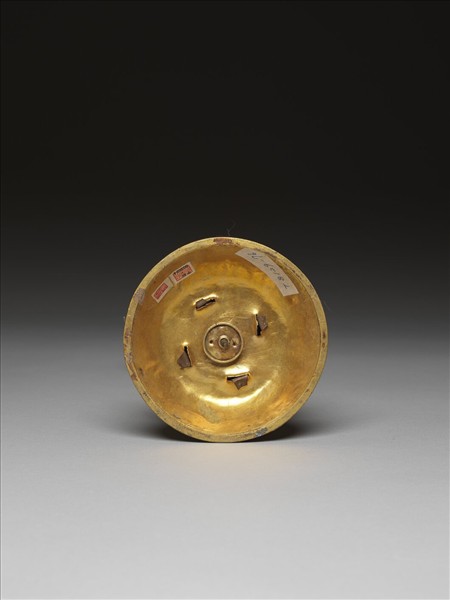 銅鍍金嵌玉及填料八寶（蓮花）