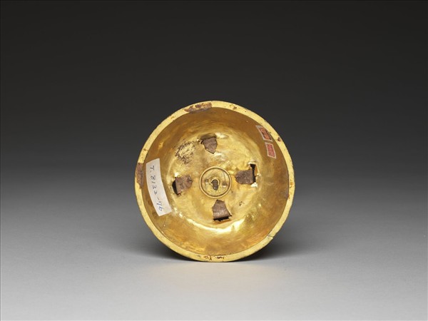 銅鍍金嵌玉及填料八寶（盤長）