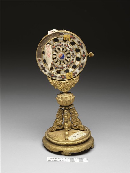 銅鍍金嵌料及螺鈿法輪