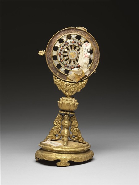 銅鍍金嵌料及螺鈿法輪