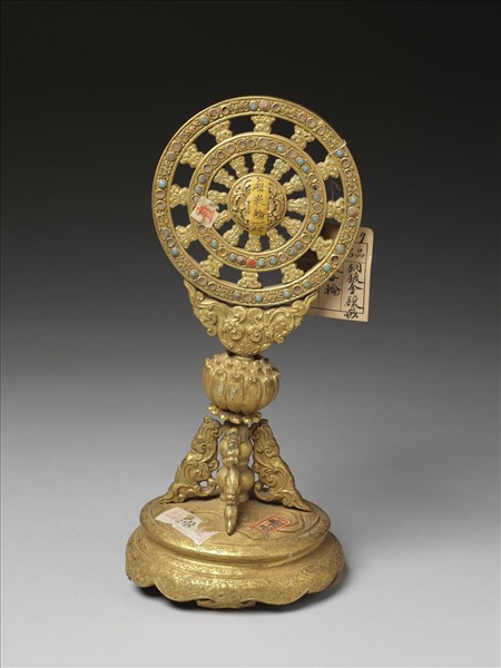 銅鍍金嵌料法輪