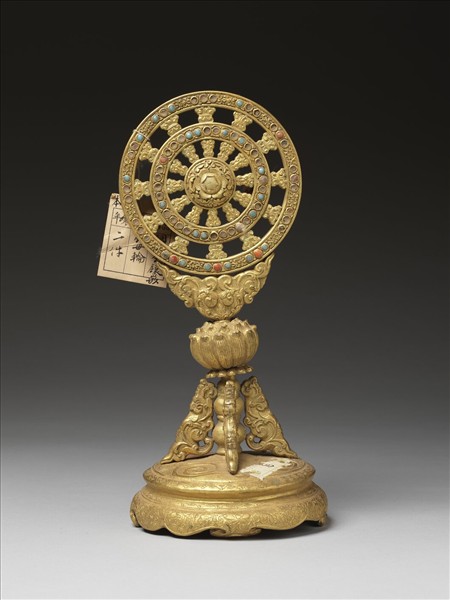 銅鍍金嵌料法輪