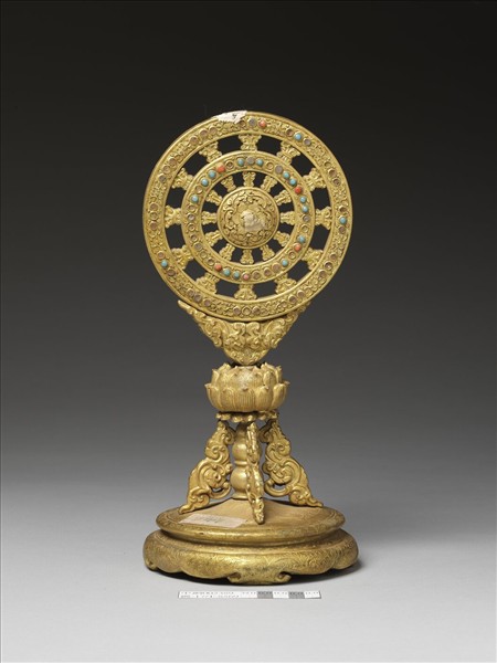 銅鍍金嵌料法輪