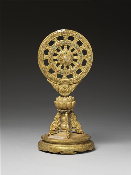 銅鍍金嵌料法輪