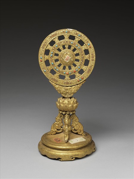 銅鍍金嵌料法輪