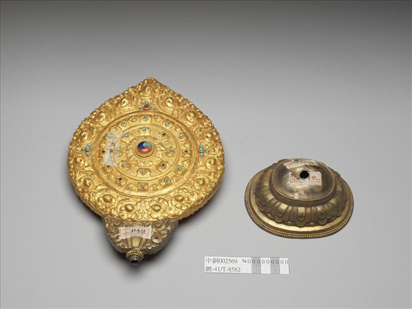 銅鍍金嵌料法輪