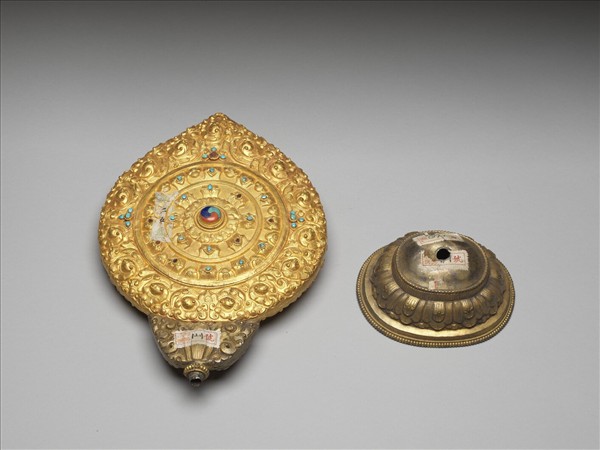 銅鍍金嵌料法輪