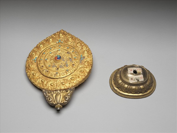 銅鍍金嵌料法輪