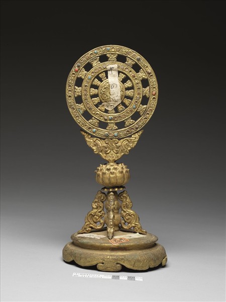 銅鍍金嵌料法輪