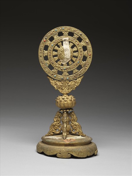 銅鍍金嵌料法輪