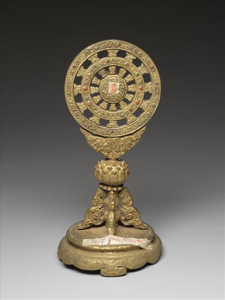 銅鍍金嵌料法輪