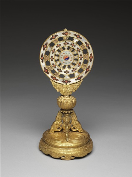 銅鍍金嵌料及螺鈿法輪