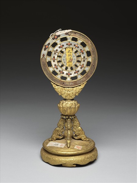 銅鍍金嵌料及螺鈿法輪