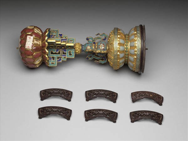 銅鍍金嵌玉七政寶