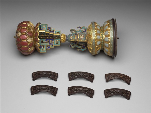 銅鍍金嵌玉七政寶