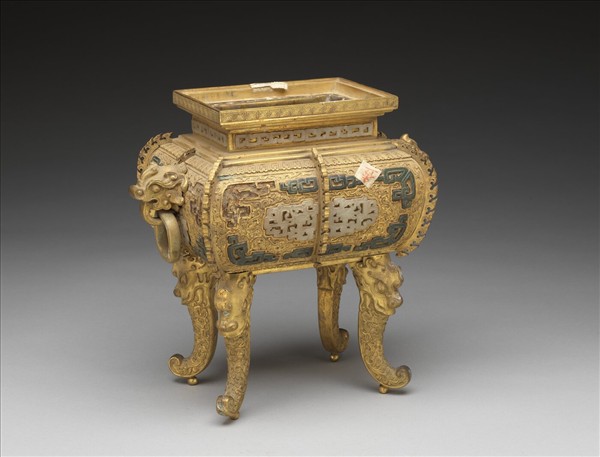 銅鍍金嵌玉爐（五供）