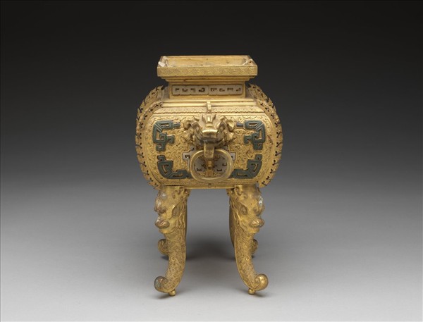 銅鍍金嵌玉爐（五供）