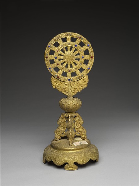 銅鍍金嵌料法輪