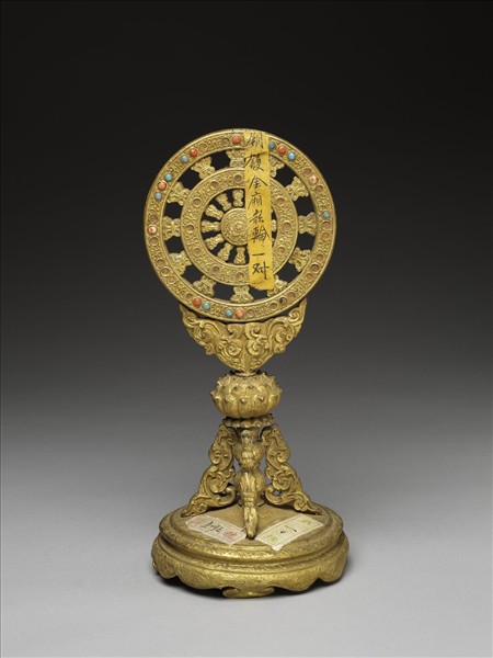 銅鍍金嵌料法輪