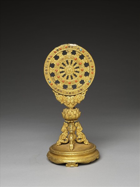 銅鍍金嵌料法輪