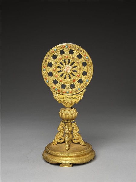 銅鍍金嵌料法輪