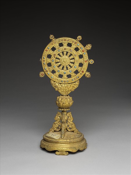 銅鍍金嵌料法輪