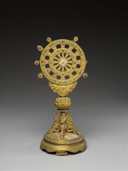 銅鍍金嵌料法輪