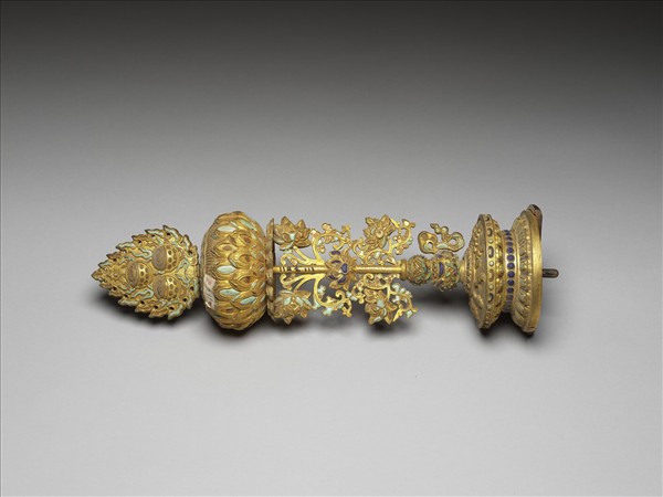 銅鍍金嵌料七政寶（寶珠）