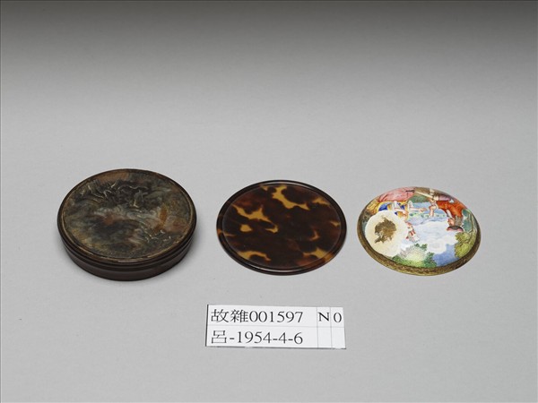 殘破玳瑁嵌洋瓷圓盒