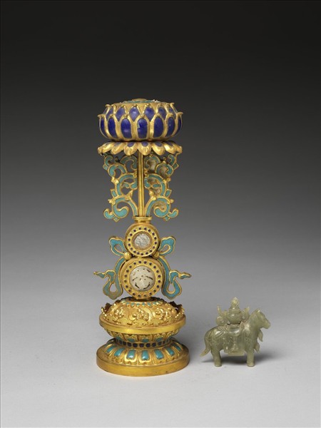 銅鍍金嵌玉及填料七政寶（寶馬）