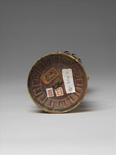 銅鍍金嵌玉及填料七政寶（財臣）