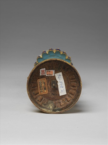 銅鍍金嵌玉及填料七政寶（玉女）