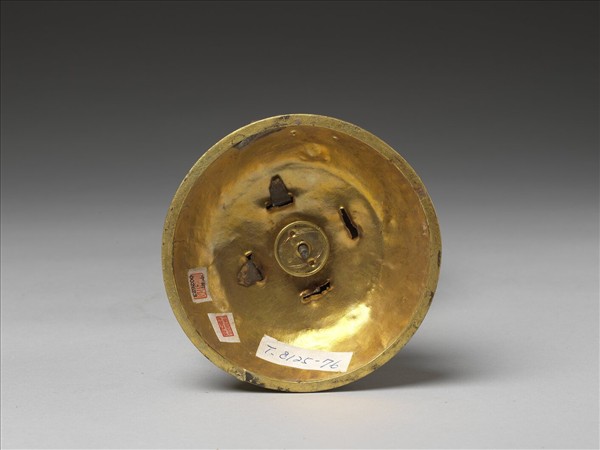 銅鍍金嵌玉及填料八寶（法輪）