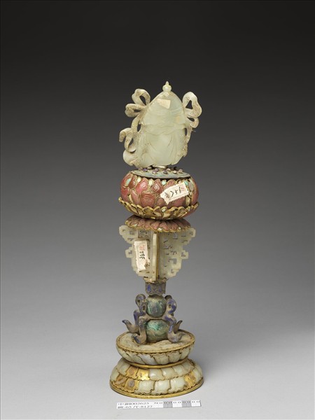 銅鍍金嵌玉及填料八寶（寶傘）