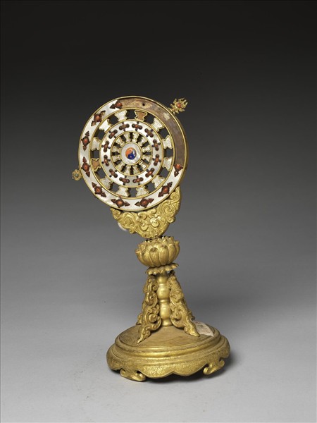 銅鍍金嵌料及螺鈿法輪