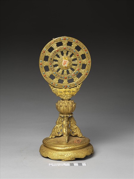 銅鍍金嵌料法輪