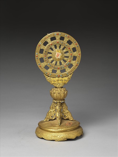 銅鍍金嵌料法輪