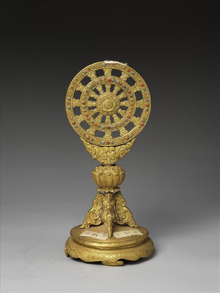 銅鍍金嵌料法輪