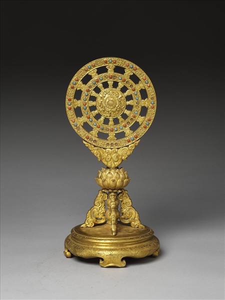 銅鍍金嵌料法輪