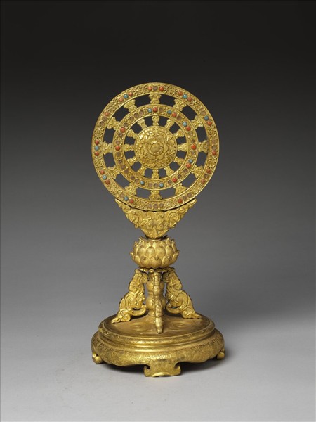 銅鍍金嵌料法輪