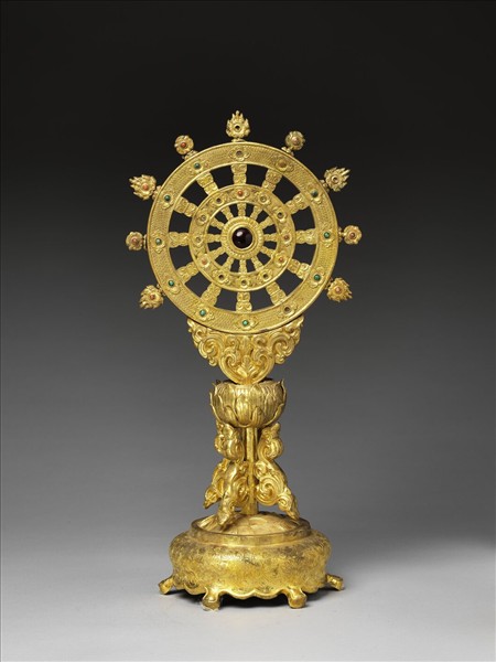 銅鍍金嵌料法輪