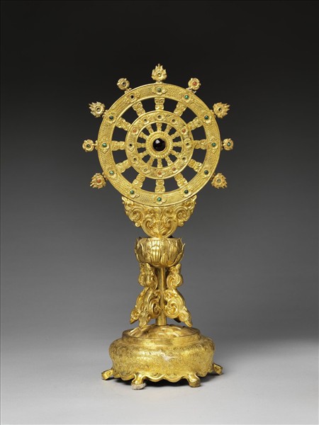 銅鍍金嵌料法輪