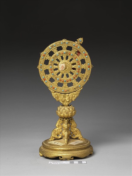 銅鍍金嵌料法輪