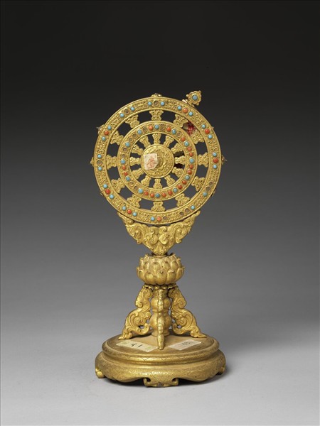 銅鍍金嵌料法輪