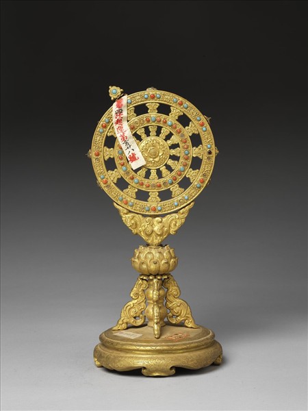 銅鍍金嵌料法輪