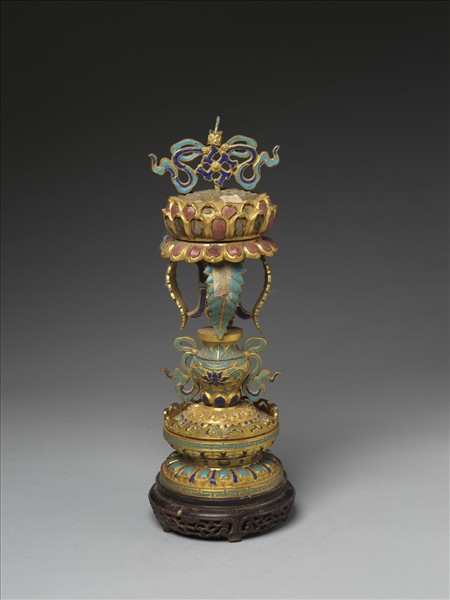 銅鍍金嵌料石八寶