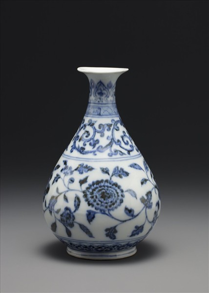 青花四季花卉紋玉壺春瓶