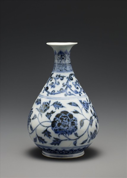 青花四季花卉紋玉壺春瓶